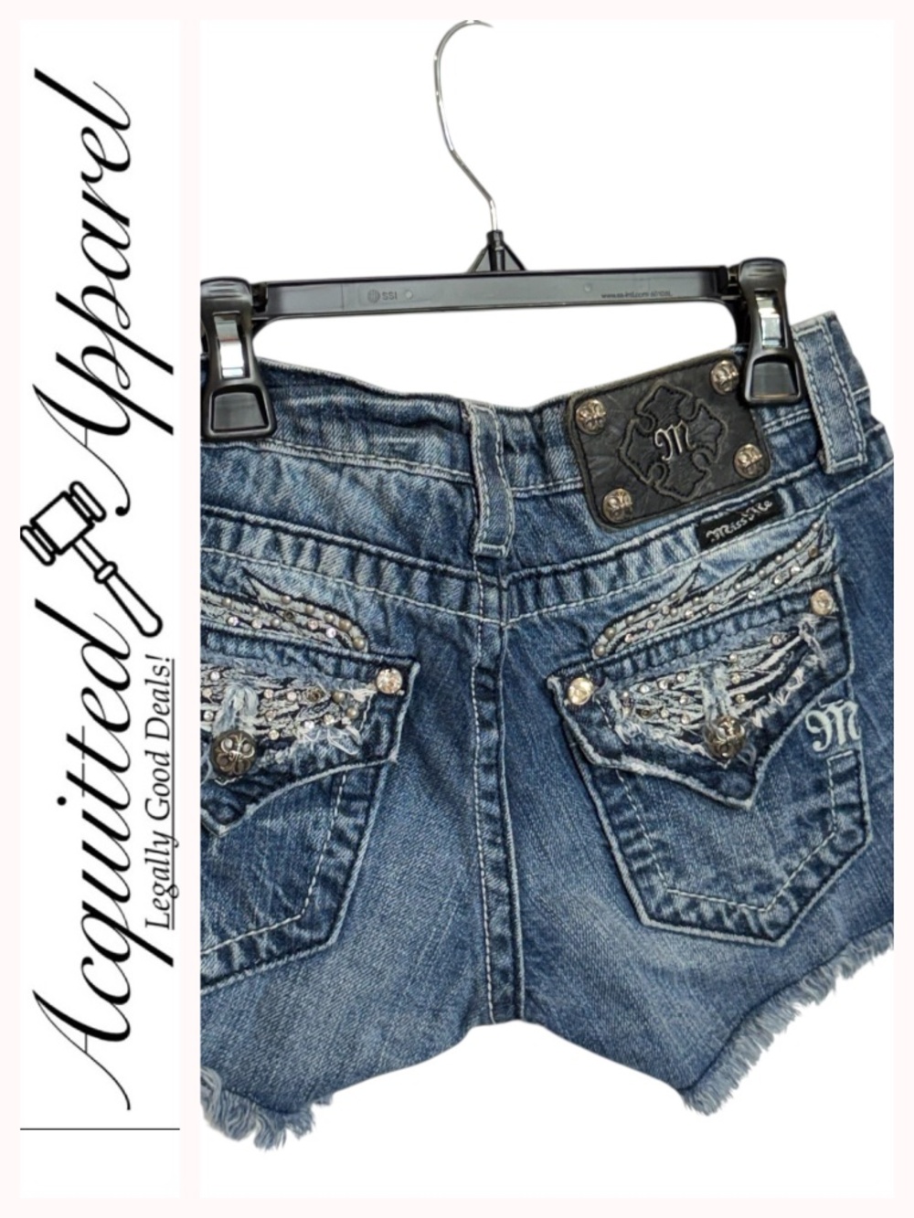 Miss Me Jeans Shorts Low Rise Distressed Raw Hem